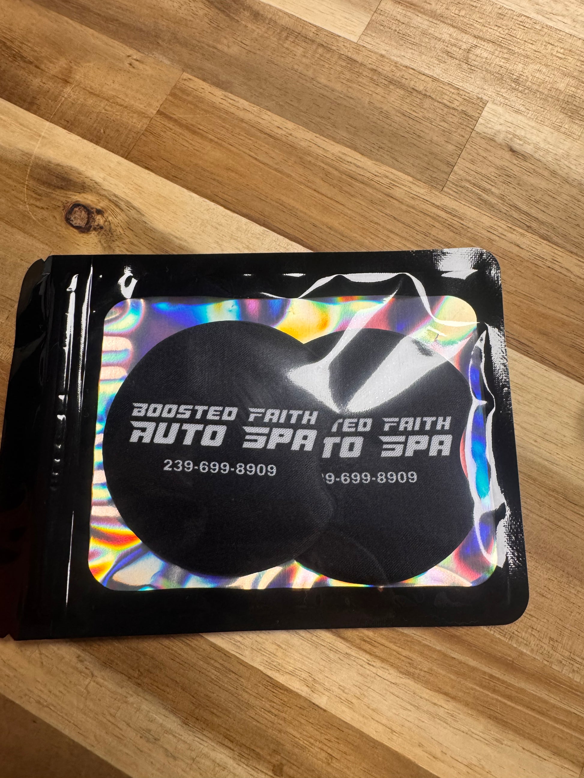 Boosted Faith car cupholder coaster